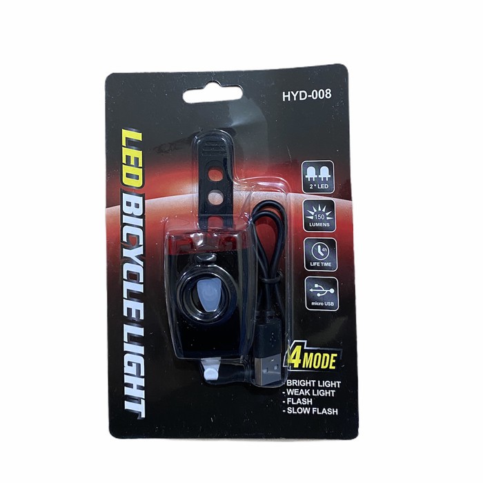 HYD-008 Lampu Sepeda Belakang Led Bicycler Light Usb Recharger