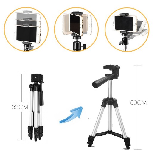 (KHUSUS GROSIR) Tripod 3120 HITAM handphone hp u holder Kaki Stabilizer 1 Meter