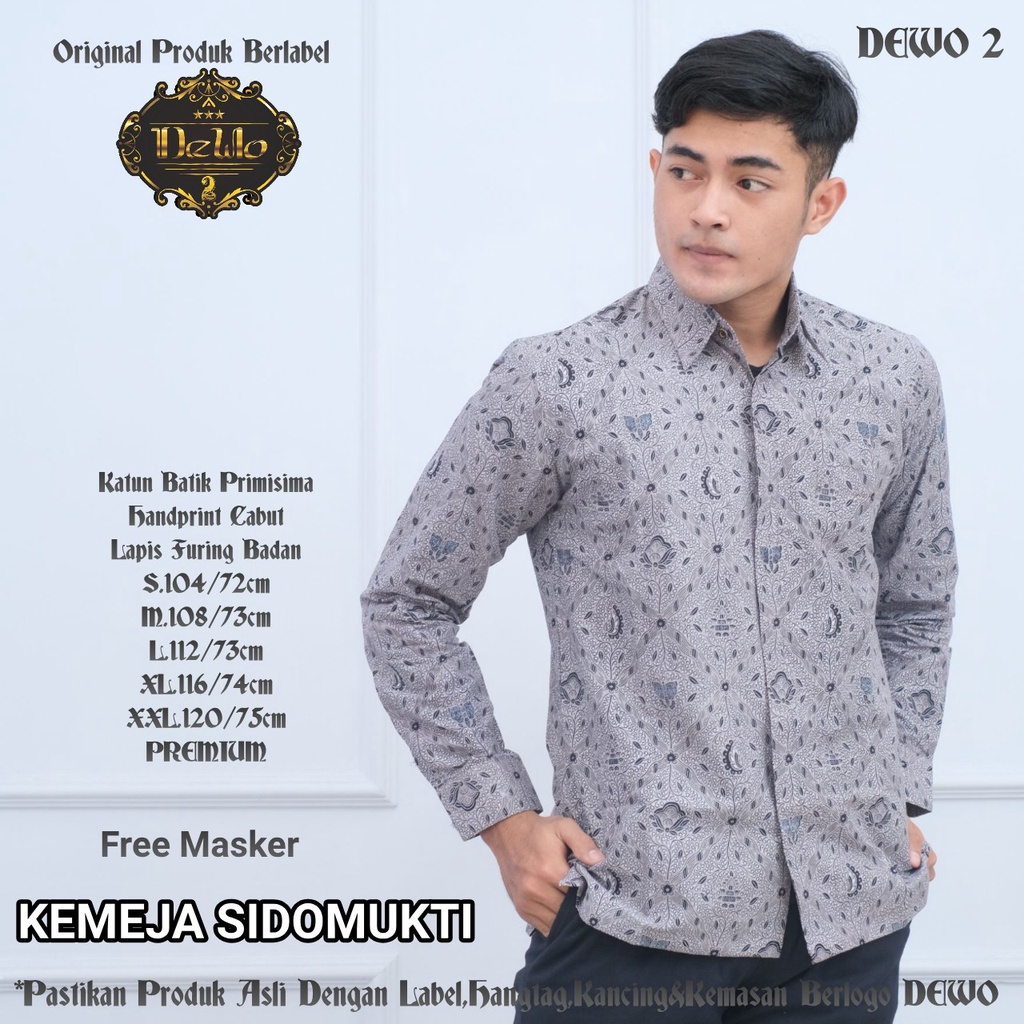 Kemeja Batik Lengan Panjang Sidomukti