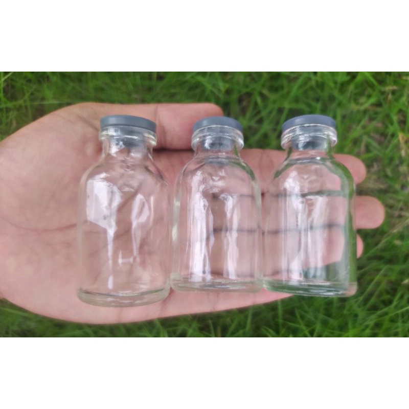 Botol Vial 20ml tebal Tutup Rubber Stoper