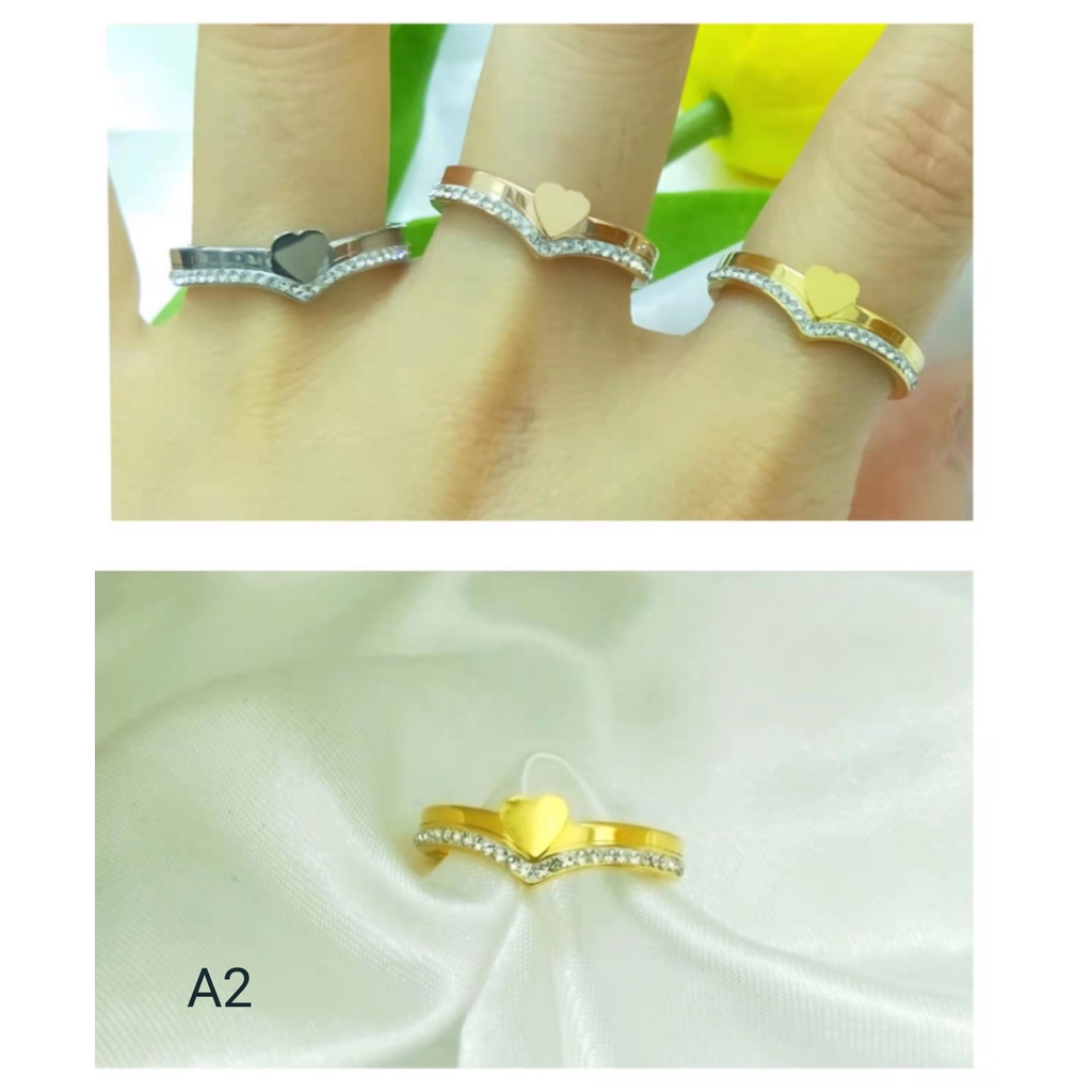 Cincin Titanium Permata Perhiasan Fashion a1-3