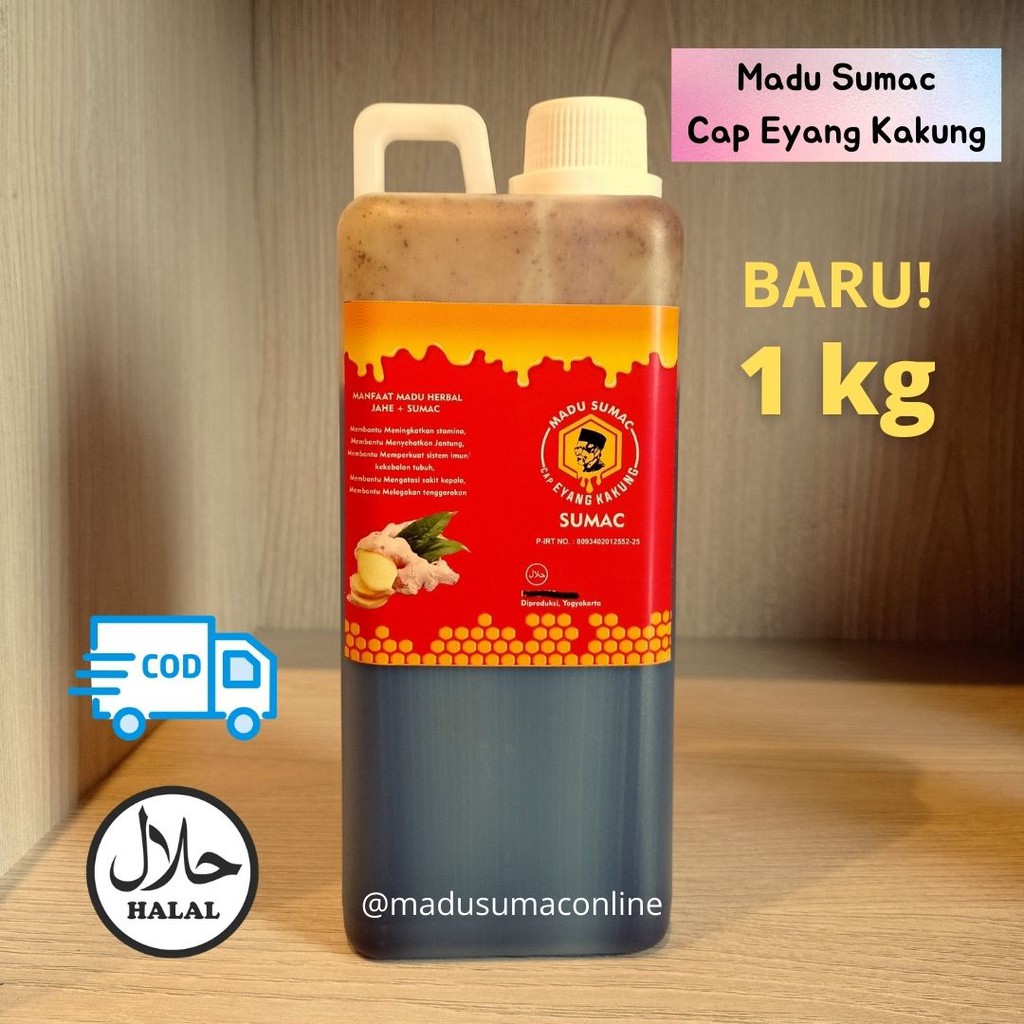 Madu Herbal Madu Sumac Cap Eyang Kakung Madu Penangkal Virus dan Peningkat Imun(Ukuran 1 kg)