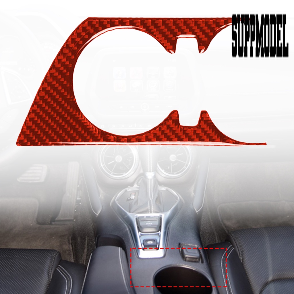 Suppmodelx &lt; Sticker Dekorasi Panel Cup Holder Mobil Chevrolet Camaro 2017-2019 Bahan Serat Karbon Tahan Debu