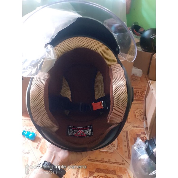 helm bogo silver metalic kaca datar / cembung