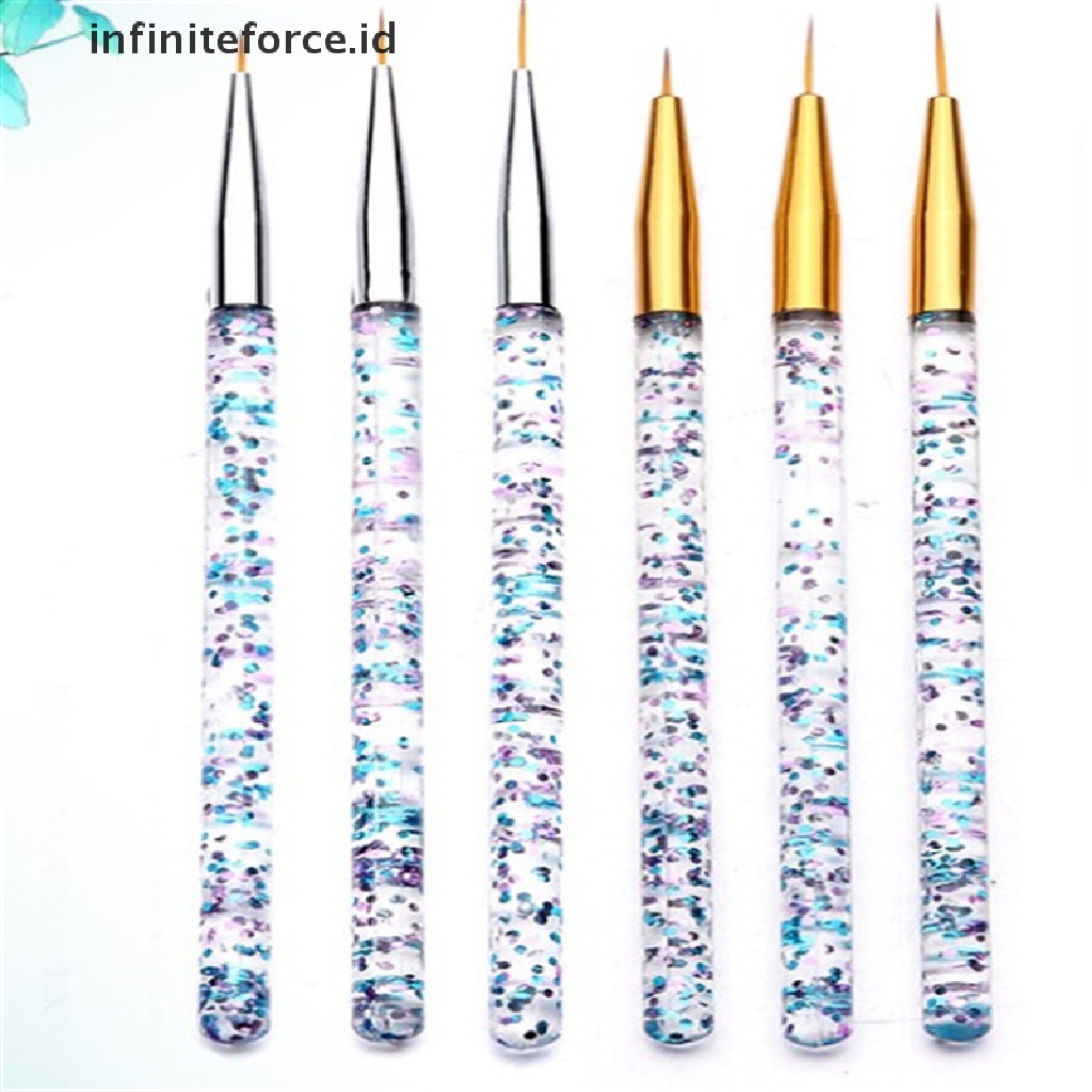 Infiniteforce.id 3pcs / Set Brush Nail Art Akrilik 3d Ultra Tipis