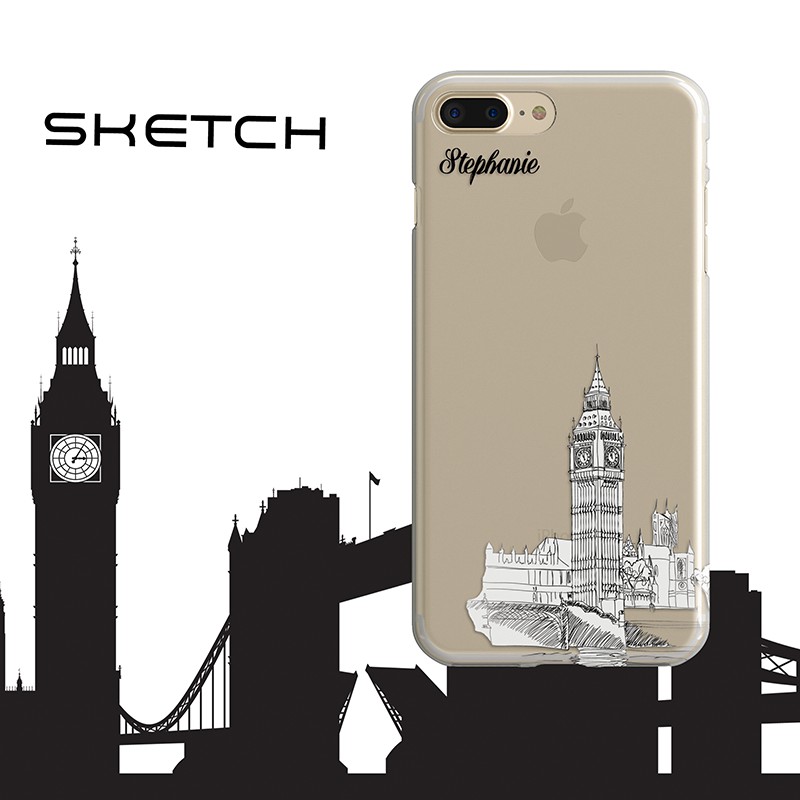 Custom London Sketch jelly hard case Iphone Samsung Lenovo Oppo Xiaomi etc