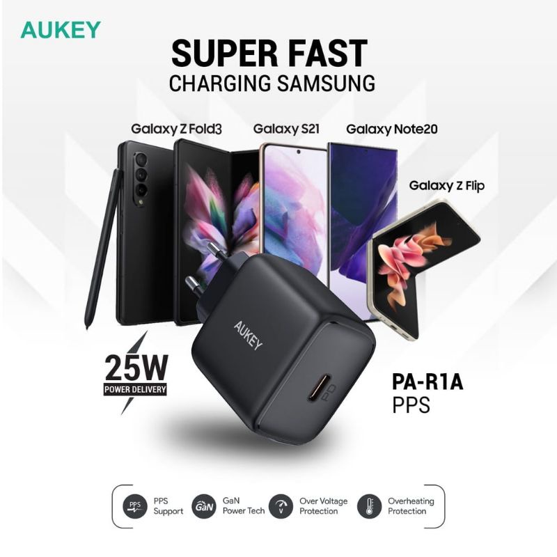 Charger Adaptor Aukey PA-R1A 25W Minima Nano USB-C PD 3.0