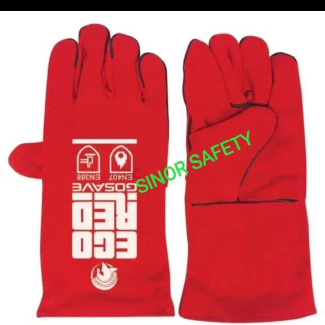 Sarung Tangan Las Kulit Merah 14 Inch GOSAVE ECO RED Welding GOSAVE