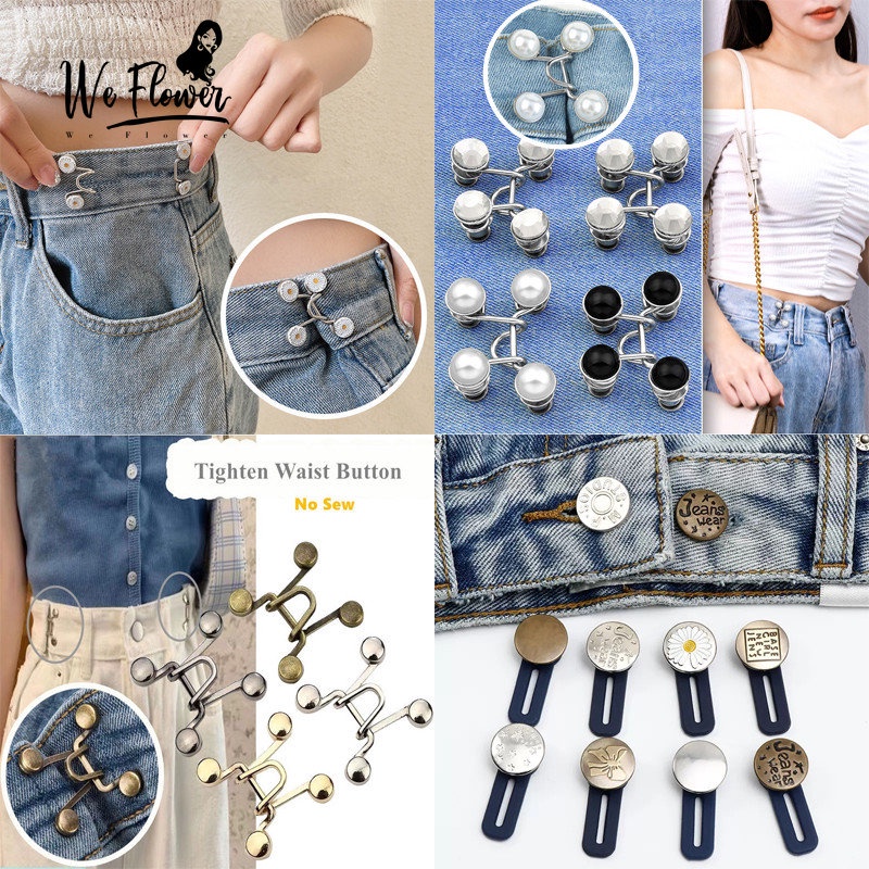 We Flower Kancing Extender Pinggang Celana Jeans Dapat Disesuaikan Untuk Pria Dan Wanita