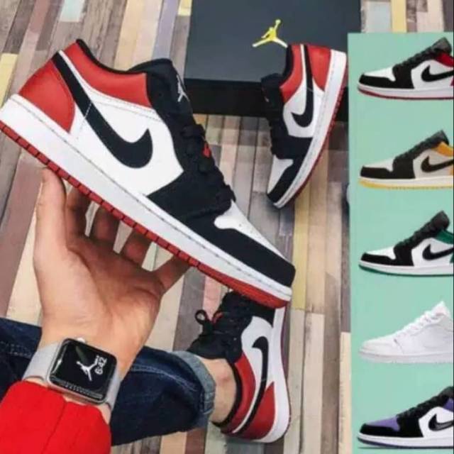 NIKE AIR JORDAN 1 LOW BLACK RED TOE PREMIUM QUALITY