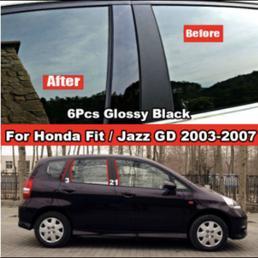 

Sticker Stiker Pilar Garnish Panel Pintu Jendela Jazz GD 2003 - 2007