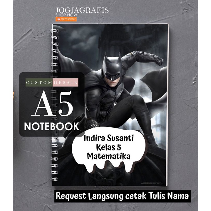 

Notebook Anime Super Hero BATMAN A5 Custom Desain / BUKU TULIS SPIRAL CUSTOM
