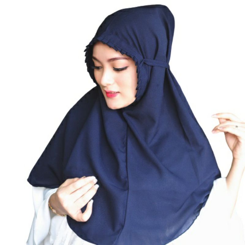 BERGO SARAH LIPIT HIJAB MARYAM-lipit navy