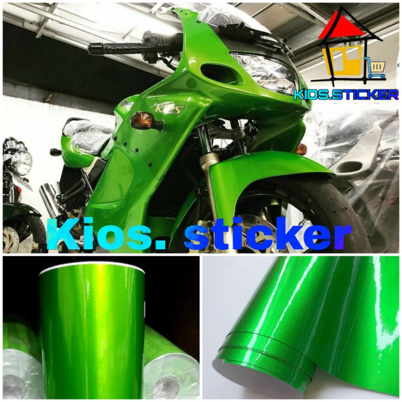 Sticker Skotlet Hijau Candy Skotlet Hijau Metalik Stiker Motor Candy Hijau