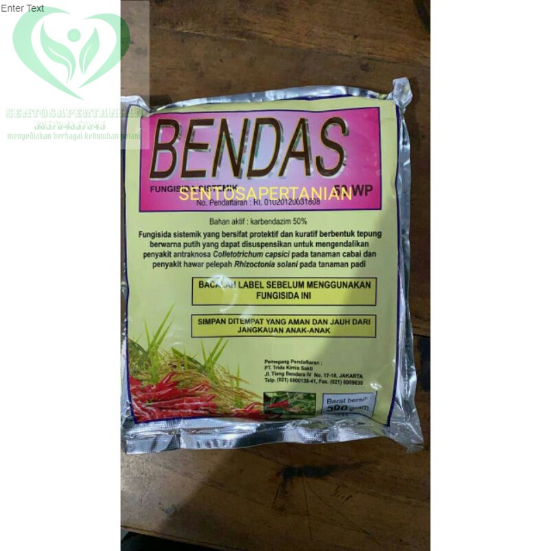 fungisida sistemik BENDAS 50WP 500gr untuk penyakit antraknosa pada cabai dan hawar pelepah padi