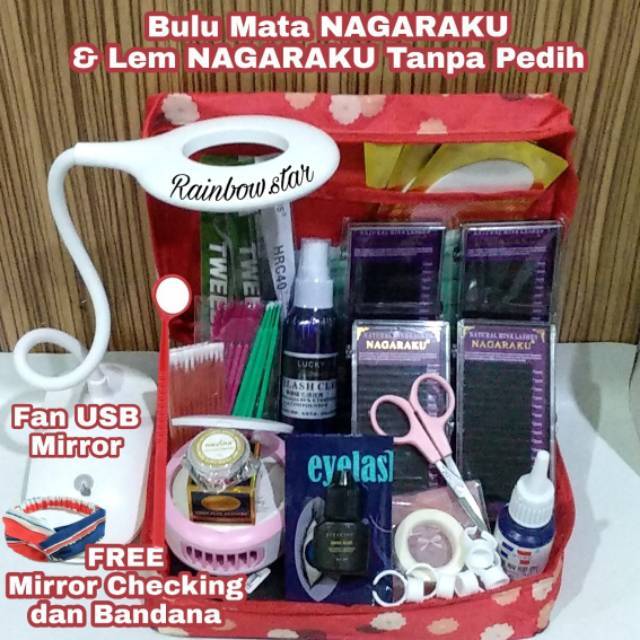 Paket Premium Eyelash Extension Super Duper Lengkap Bulu Mata &amp; Lem NAGARAKU