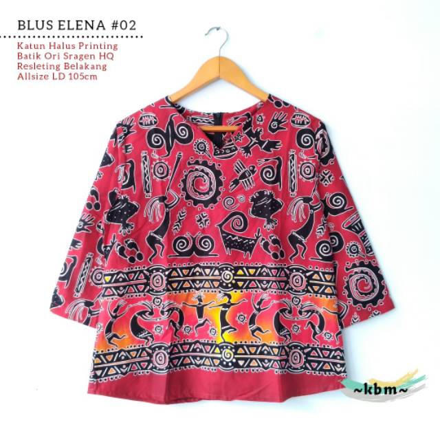 Blus elena katun ori sragenan