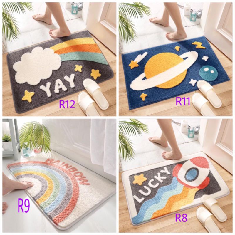 Keset Rainbow/ Keset Motif Pelangi Anti Slip Bahan Serat Lembut /Door Mat /Bathroom Mat