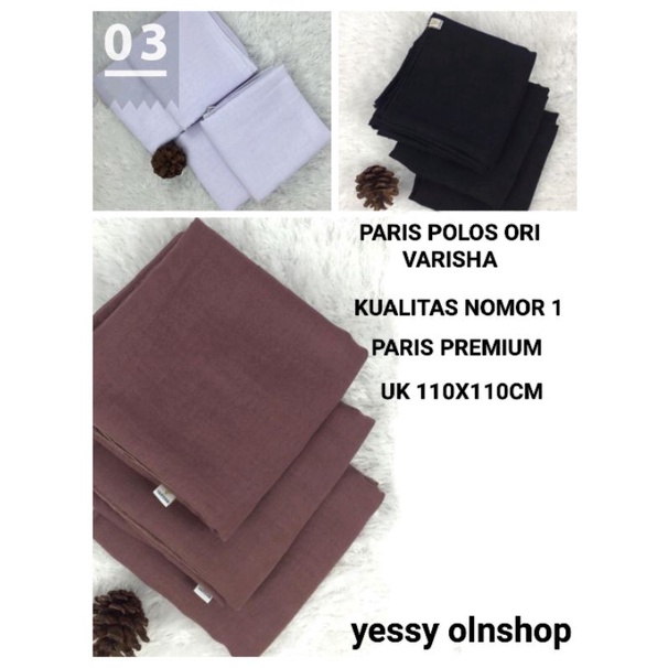 Jilbab Segi Empat Paris Polos Jadul  Ori Varisha|COD|