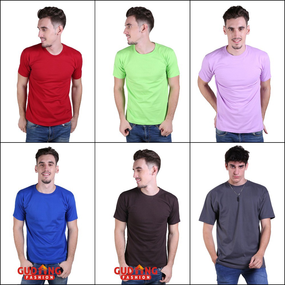 Baju Polos Lengan Pendek Casual  - Banyak Pilihan Warna PLS (COMB)