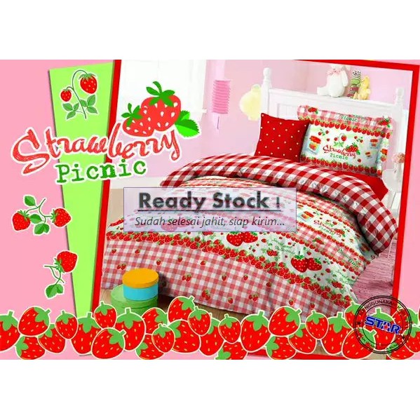 Sprei Strawberry Picnic 100x200x25 cm
