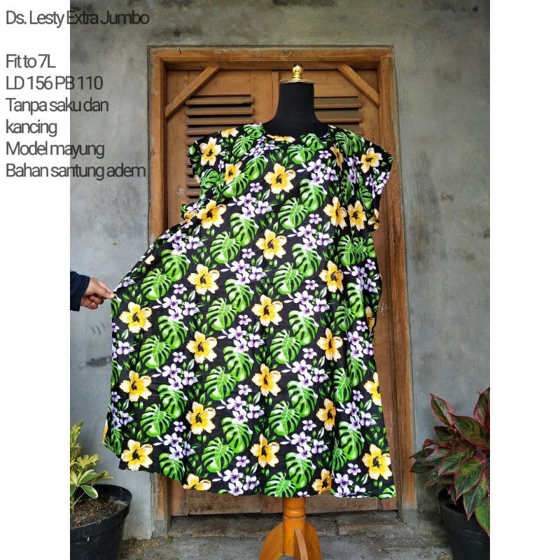 daster jumbo murah motif bunga/daster kekinian (COD)/daster jumbo/daster bali