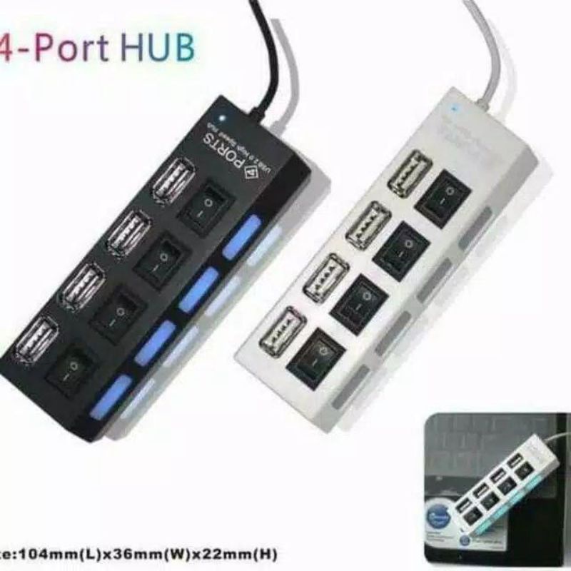 Usb Hub Saklar 4 Port On/Off High speed