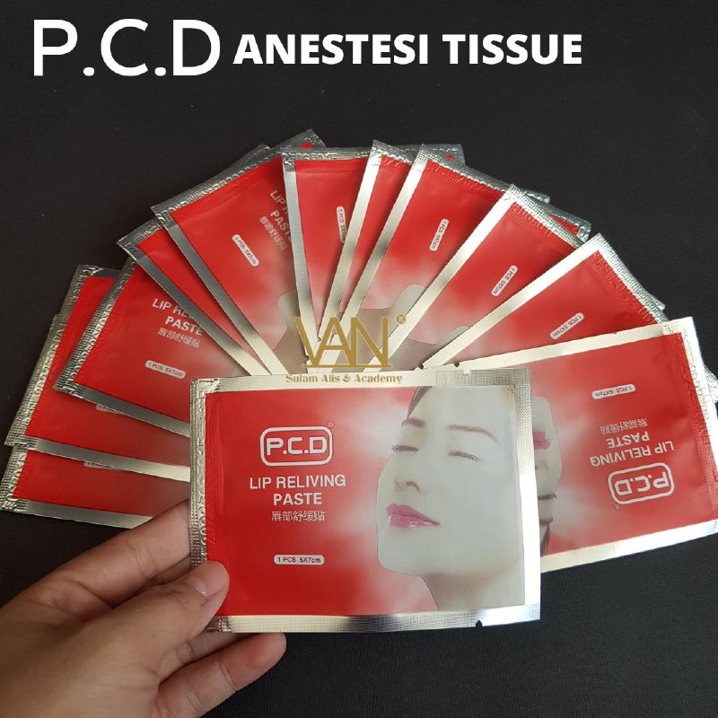 PCD ANASTESI TISSUE LIP RELIEVING PASTER / ANESTESI BIBIR TISSUE PCD (SATUAN)