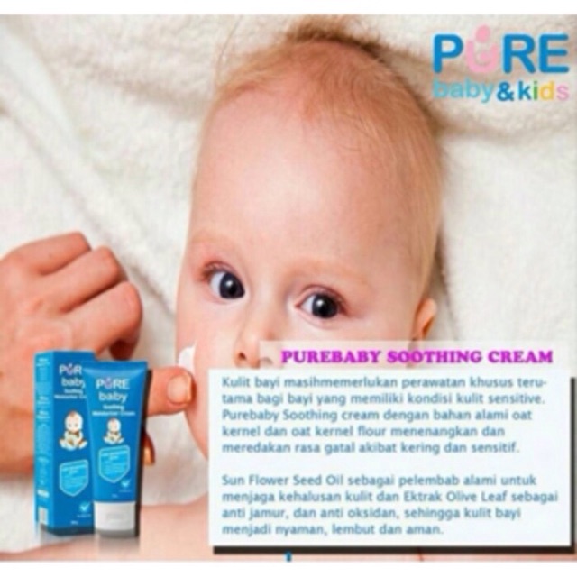 PURE BB Soothing Moisturizer Cream Krim Gatal Kulit Kering Sensitif Pure Baby Purebaby