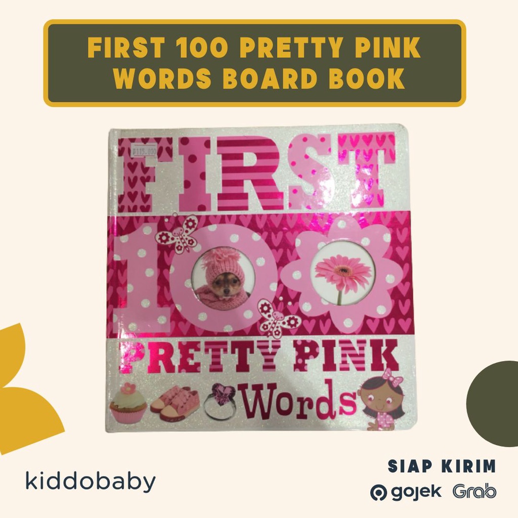 First 100 Pretty Pink Words Board Book | Buku edukasi anak