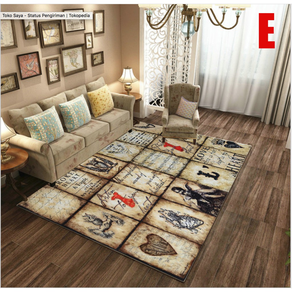 European Style Medium Modern Minimalist Carpet / Karpet Bulu Berudru