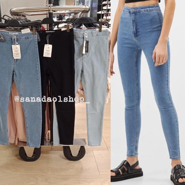 Populer BERSHKA High Waist Jeggings / Celana Jeans BERSHKA .. TERJAMIN