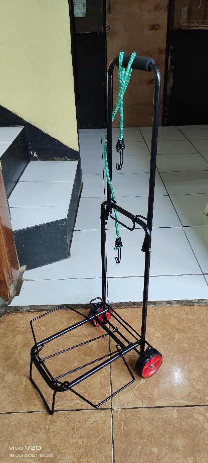 Kenmaster Trolley Cart Kt261 Black Troli Lipat Hitam Bawa Aqua Galon