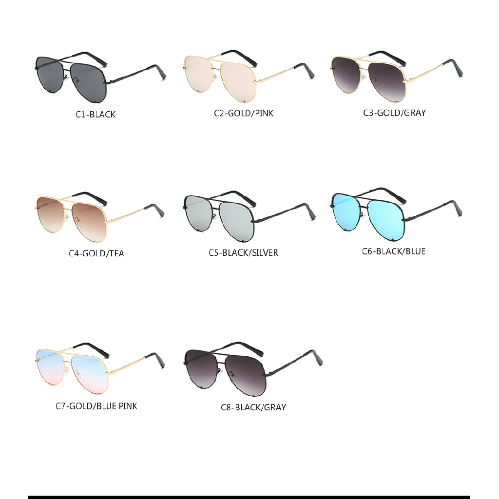 Fashionable European and American metal pilot sunglasses for men and women