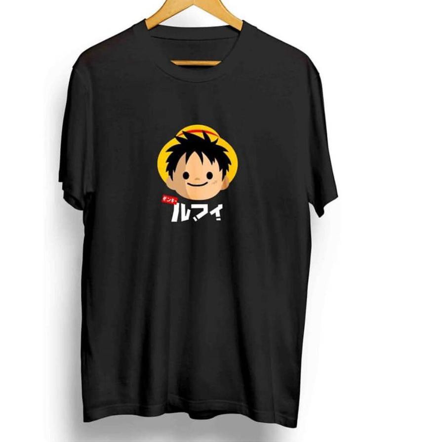 Pr Kd 592 Kaos Luffi One Piece Japan Black R16 Kaos Pria Kaos Anime Kaos Distro Shopee Indonesia