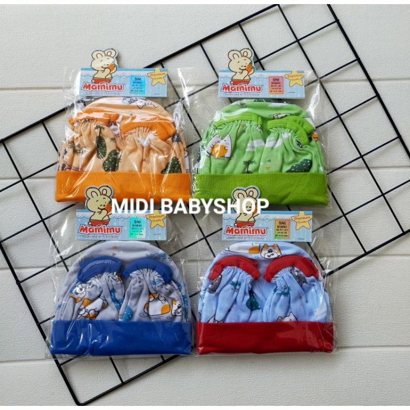 1 Set Topi dan Sarung tangan kaki Mamimu Premium Quality