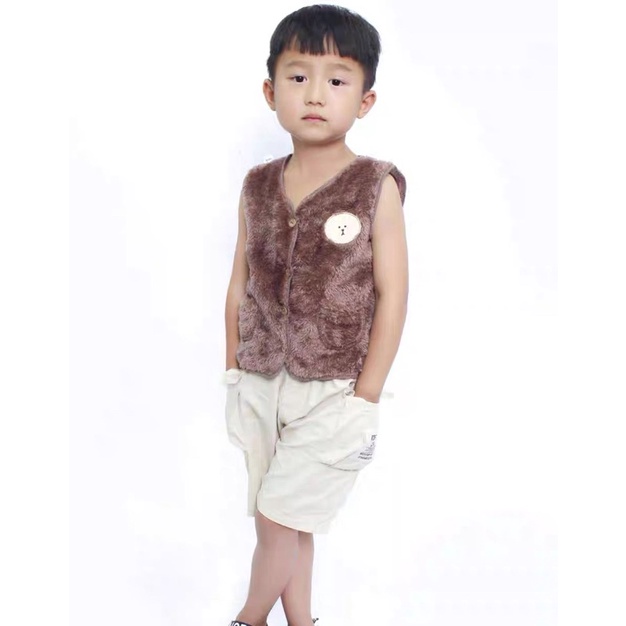 Kids fur vest chava rompi anak bulu import hangat import murah