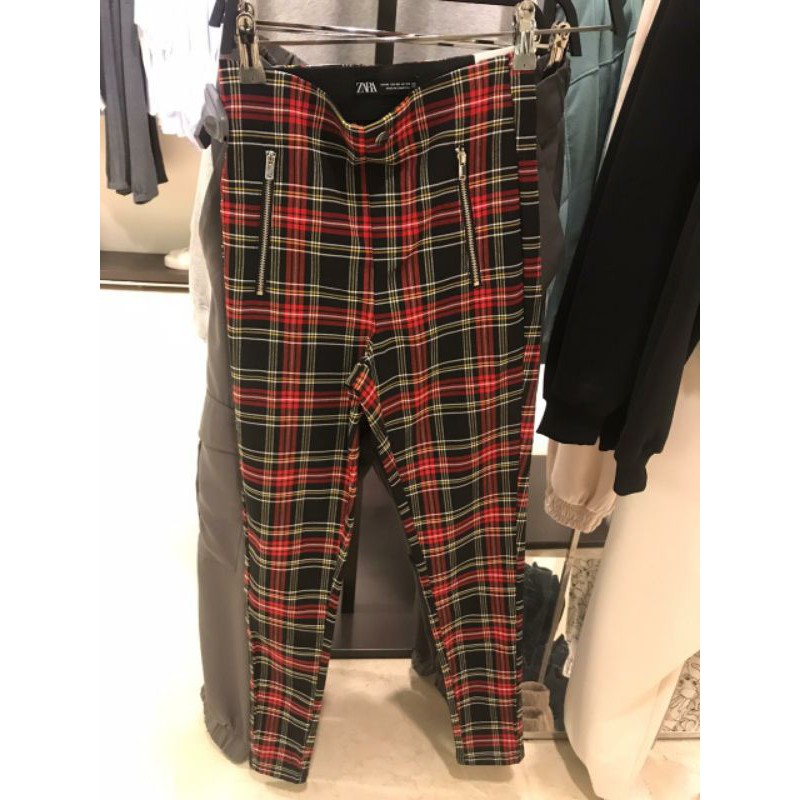 [ JASTIP ] Celana Wanita Kotak Merah ZARA