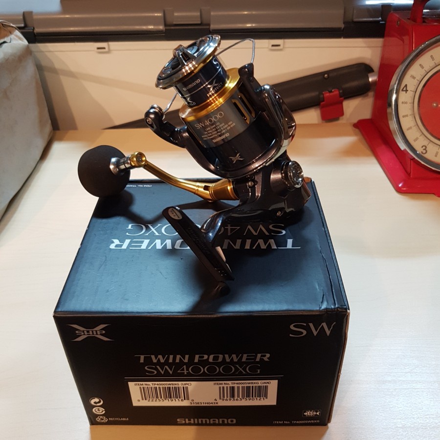 Gulungan Pancing Rel Reel Shimano Twin Power SW4000XG Katrol Senar Rill