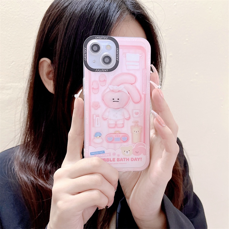 Soft Case Desain Kelinci Pink Tahan Banting Untuk Vivo V23 V23e V21 V21e V20 T1 Pro Y21 Y33s Y33T Y21T Y76 Y55 Y15A Y01 Y20 Y20i Y20 Y50 Y12s Y15s Y20i Y1s Y12s Y50S Y12s Y1s Y12