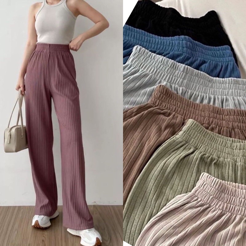 Celana Kulot Knit pants Korean Celana Kulot Wanita Knit Terbaru Korean Style