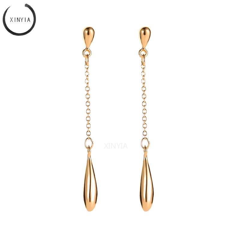 Anting Tetesan air Model Rumbai Panjang Gaya Korea Streamline Anting Wanita Hadiah