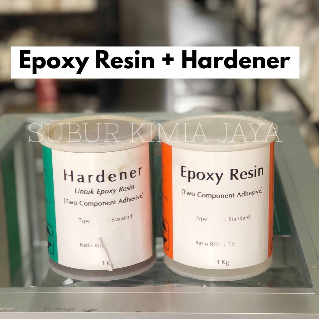 Epoxy Resin Bening Clear Transparan 1 KG Hardener Kuning 