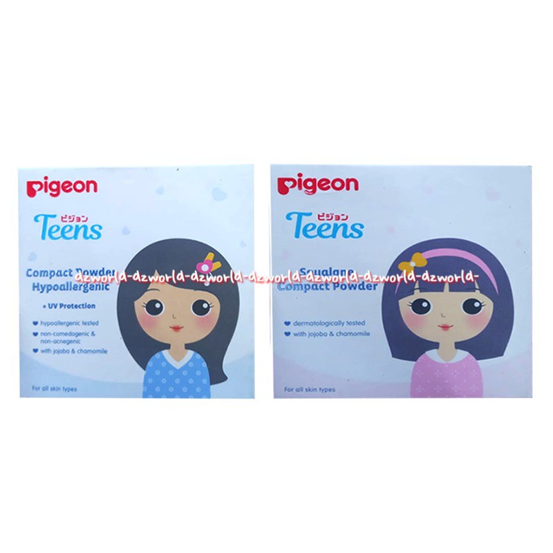 Bedak Pigeon teens Teen compact powder Bedak Remaja White-Pink