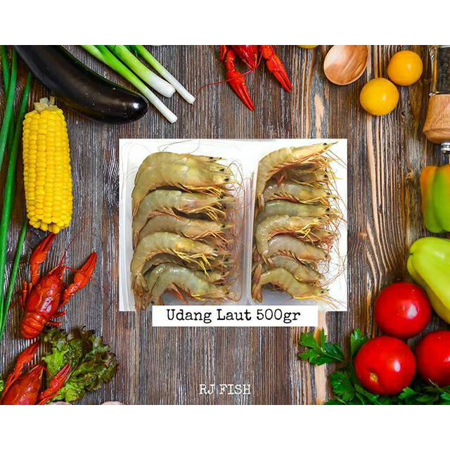 

Udang Laut Utuh Fresh Beku RJ Fish 500gr