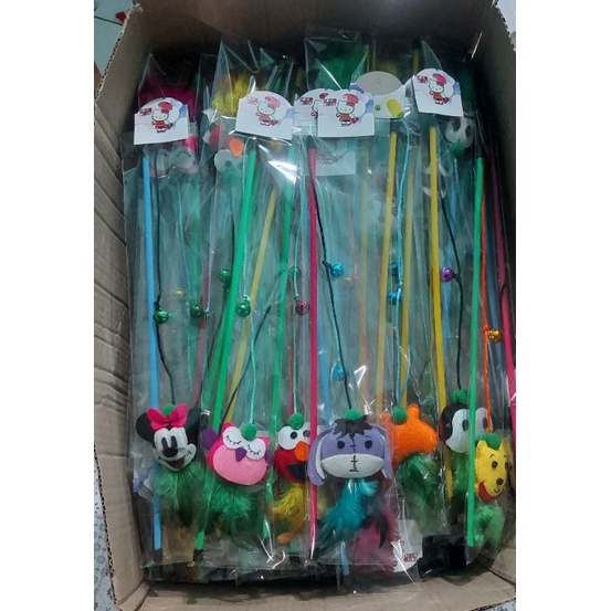 Stick Pancingan mainan kucing boneka flanel karakter