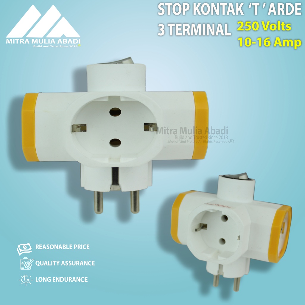 STEKER T ARDE DAN SAKLAR adaptor 3 lubang 912SK LOYAL- 250v 16a