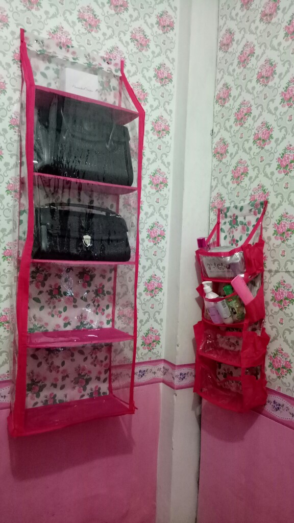 Promo Murah Set 2in1 Rak Gantung Sepatu Dan Tas Motif Bunga Kualitas Terbaik Dan Murah