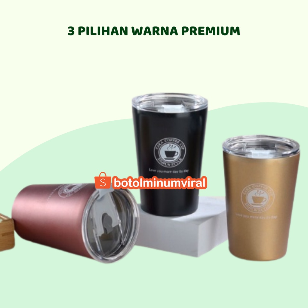 Coffee Cup Termos Stainless Steel Mug 420ml Premium Aesthetic Kopi Tumblr Travelling