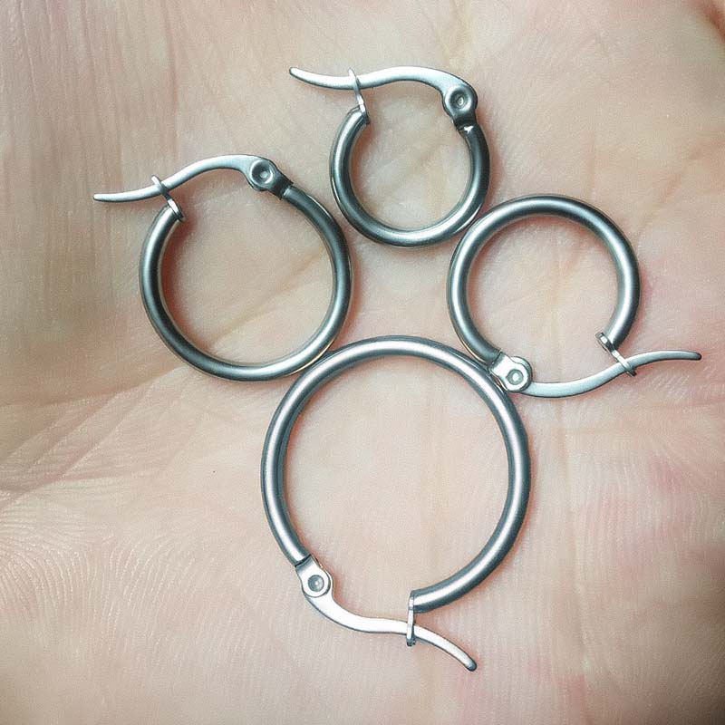 1pairs Stainless Steel Prevent Allergy Hoop Earrings 10-20mm